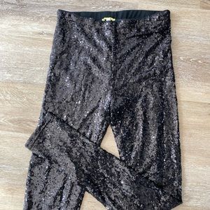 Gianni Bini Black Sequin Leggings, Size M, NWT
